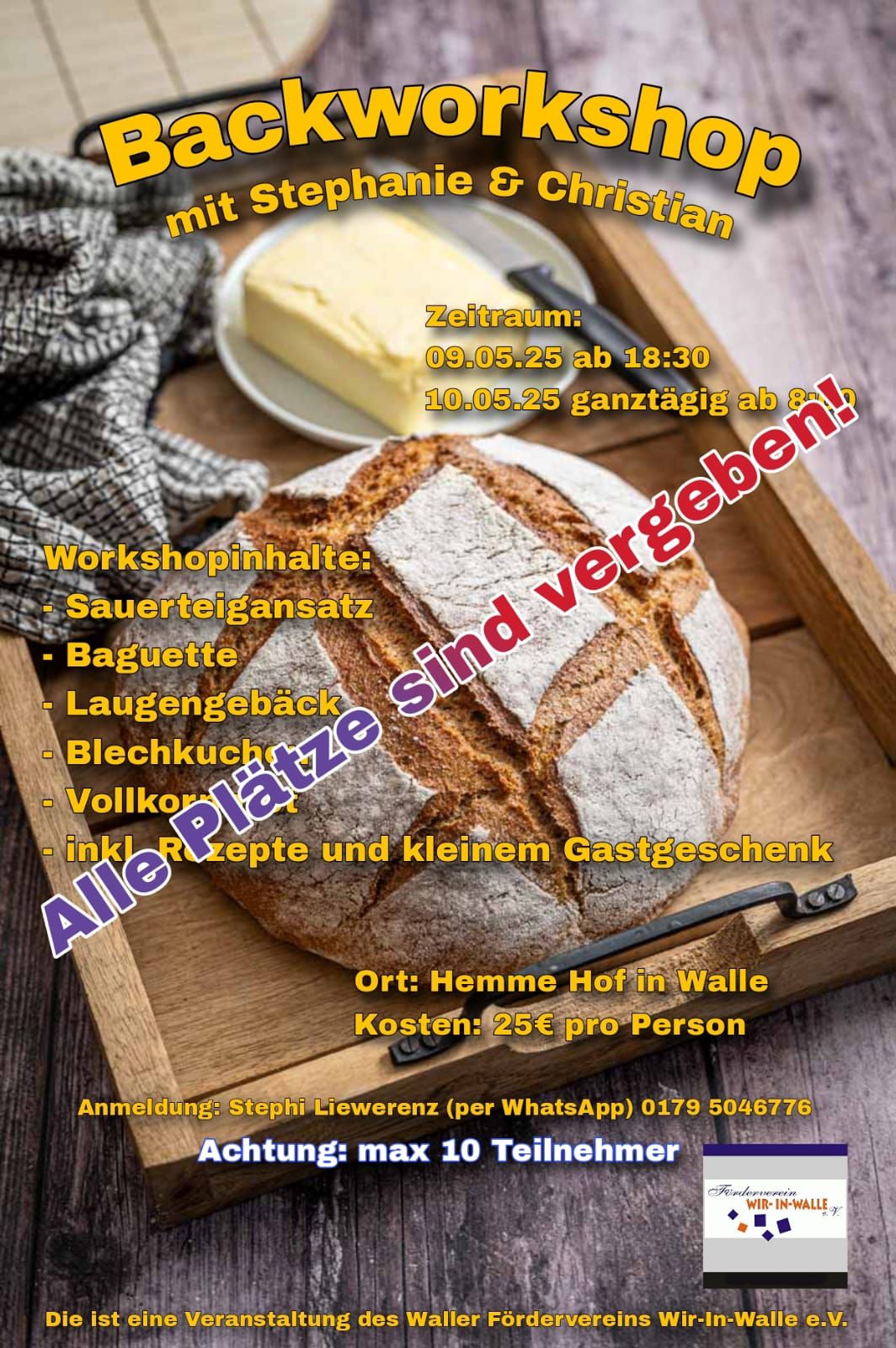 2025 Backworkshop ausgebucht